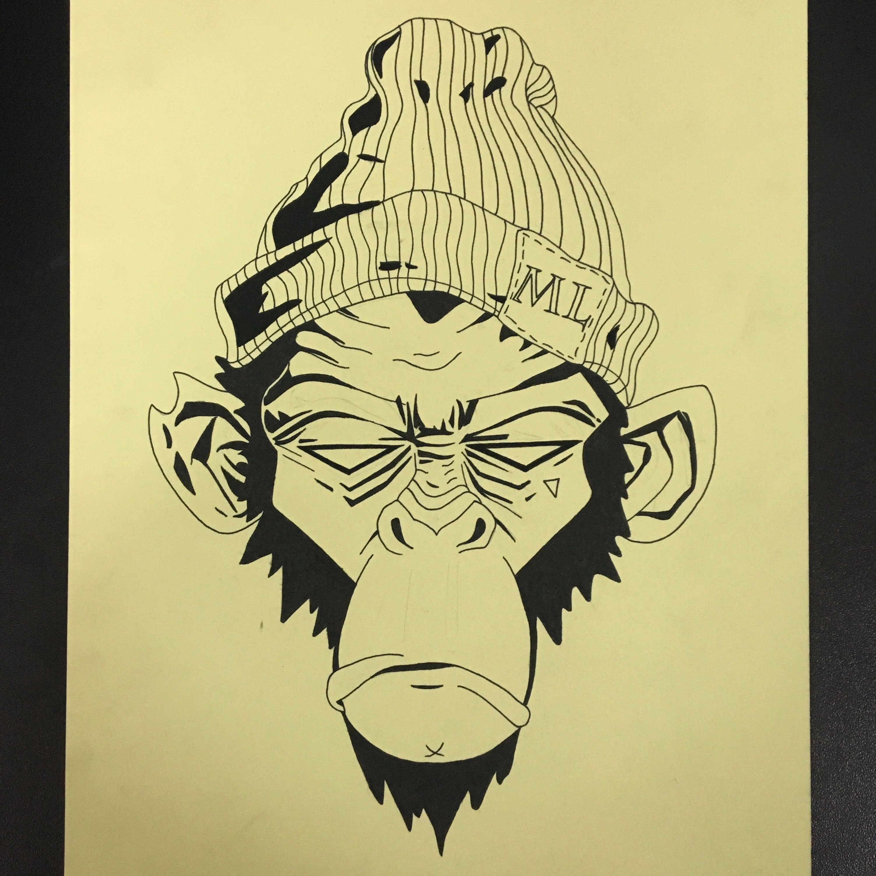 3007x3007 Monkey - Monkey Sketch