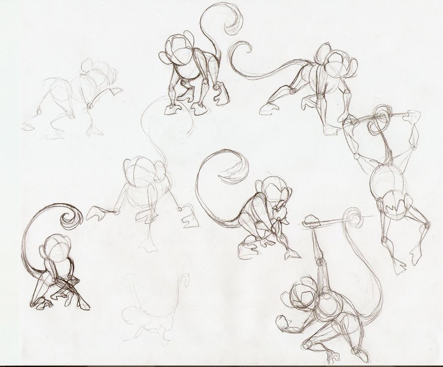 900x746 Monkey Sketches - Monkey Sketch