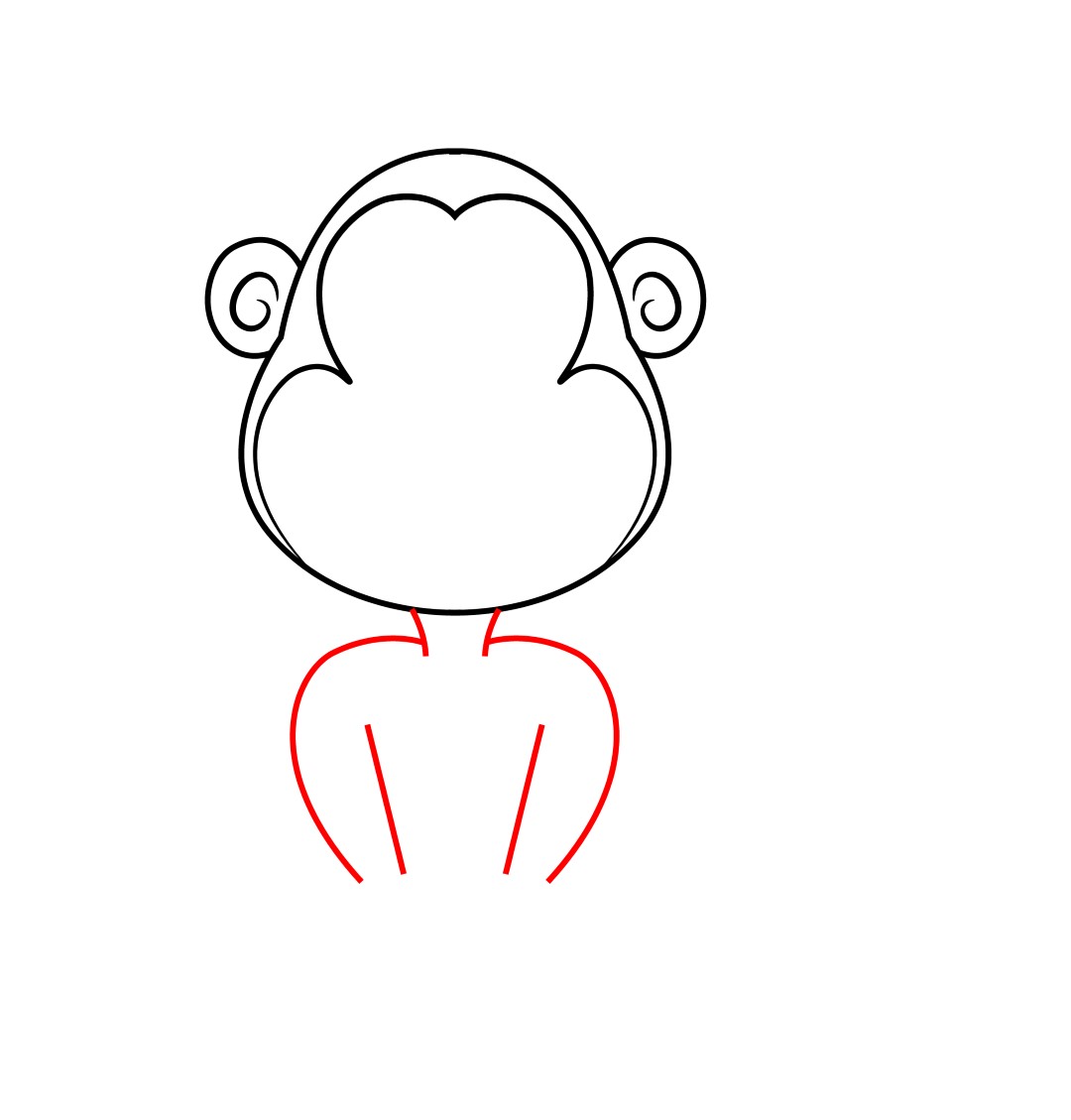 1080x1129 How To Draw A Cartoon Monkey - Monkey Sketch Cartoon