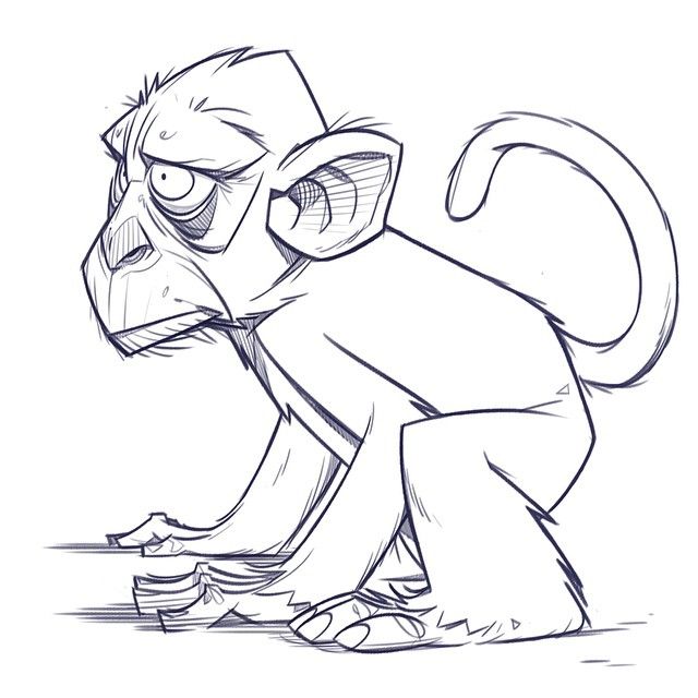 640x640 Pin By Jean Hinostroza On Drawings ^ ^! In 2018 - Monkey Sketch Cartoon