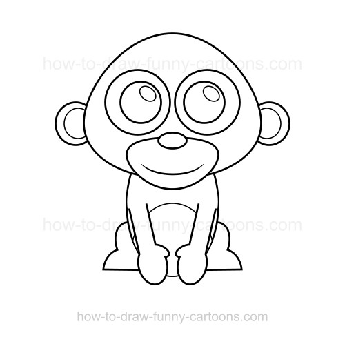 500x489 Drawn Monkey Sketch - Monkey Sketch Easy