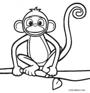 289x300 Free Printable Monkey Coloring Pages For Kids Cool2bkids - Monkey Sketch For Kids