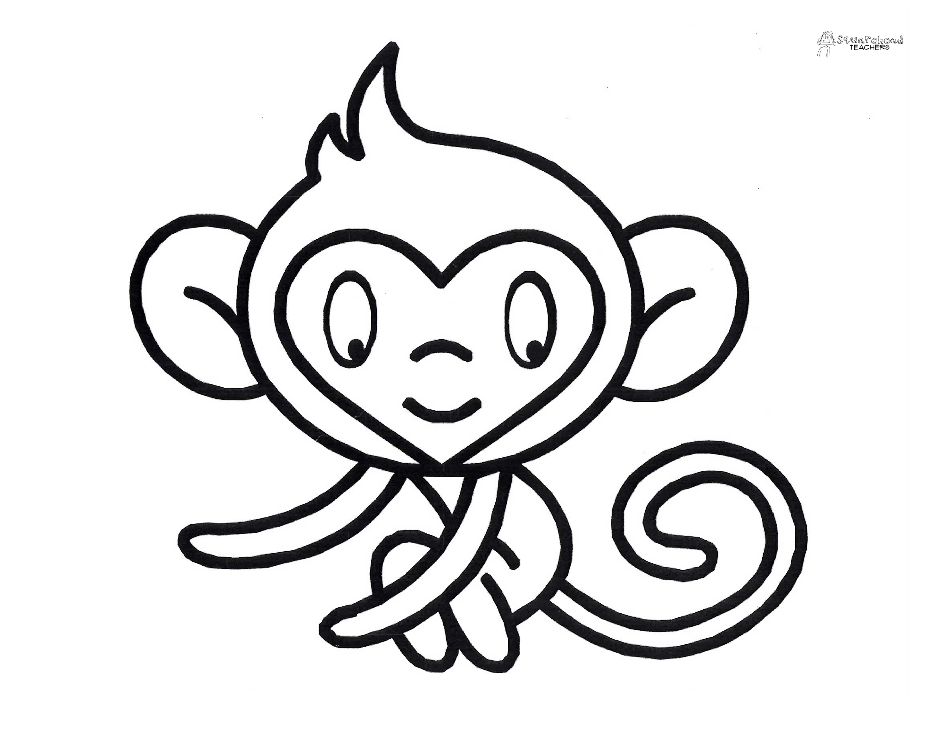 3300x2550 Funky Monkey Painting Project Squarehead Teachers - Monkey Sketch For Kids