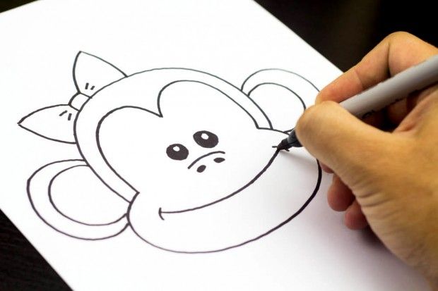620x413 How To Draw 25 Awesome Cartoons With Your Kids! Activities For - Monkey Sketch For Kids