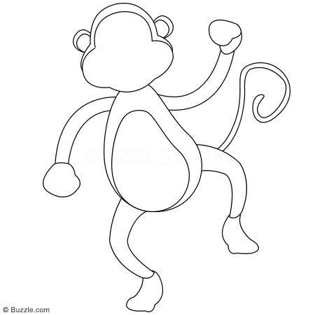 450x450 Kids, Go Ape! Step By Step Instructions To Draw A Cartoon Monkey - Monkey Sketch For Kids