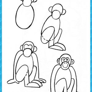 Monkey Sketch For Kids at PaintingValley.com | Explore collection of ...