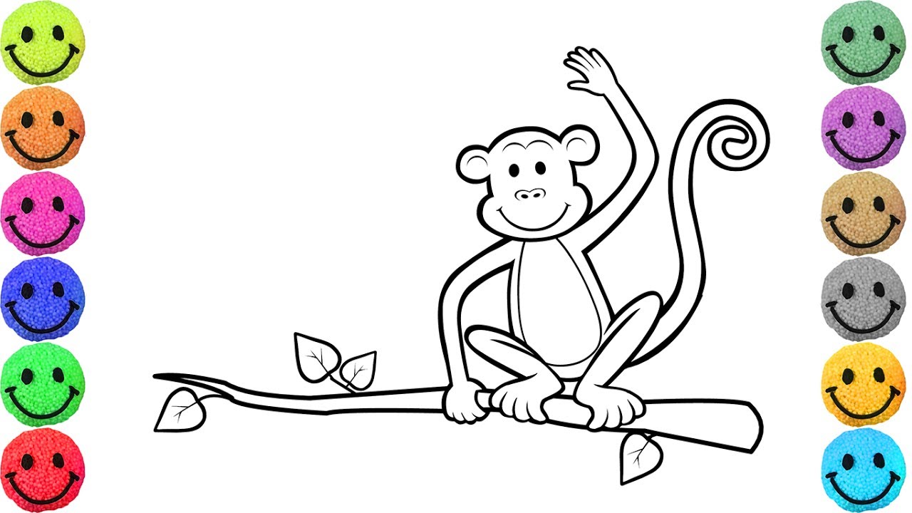 1280x720 Monkey Drawings For Kids - Monkey Sketch For Kids