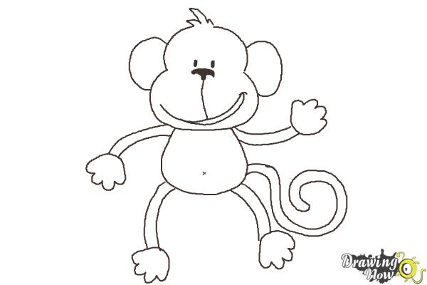 600x400 How To Draw A Monkey Step By Step - Monkey Sketch Step By Step