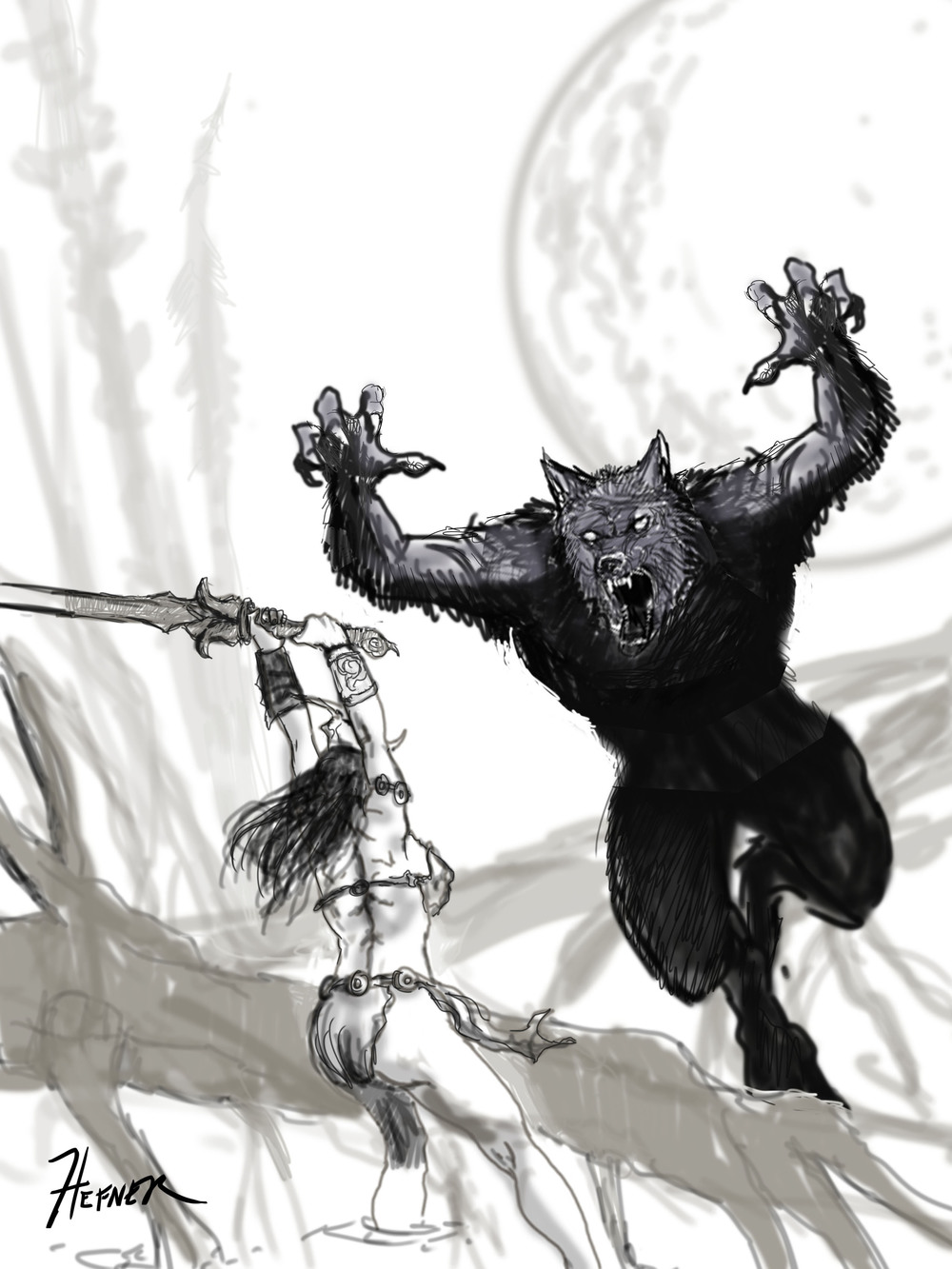 1000x1333 Sketches Hal Hefner - Monochrome Sketches