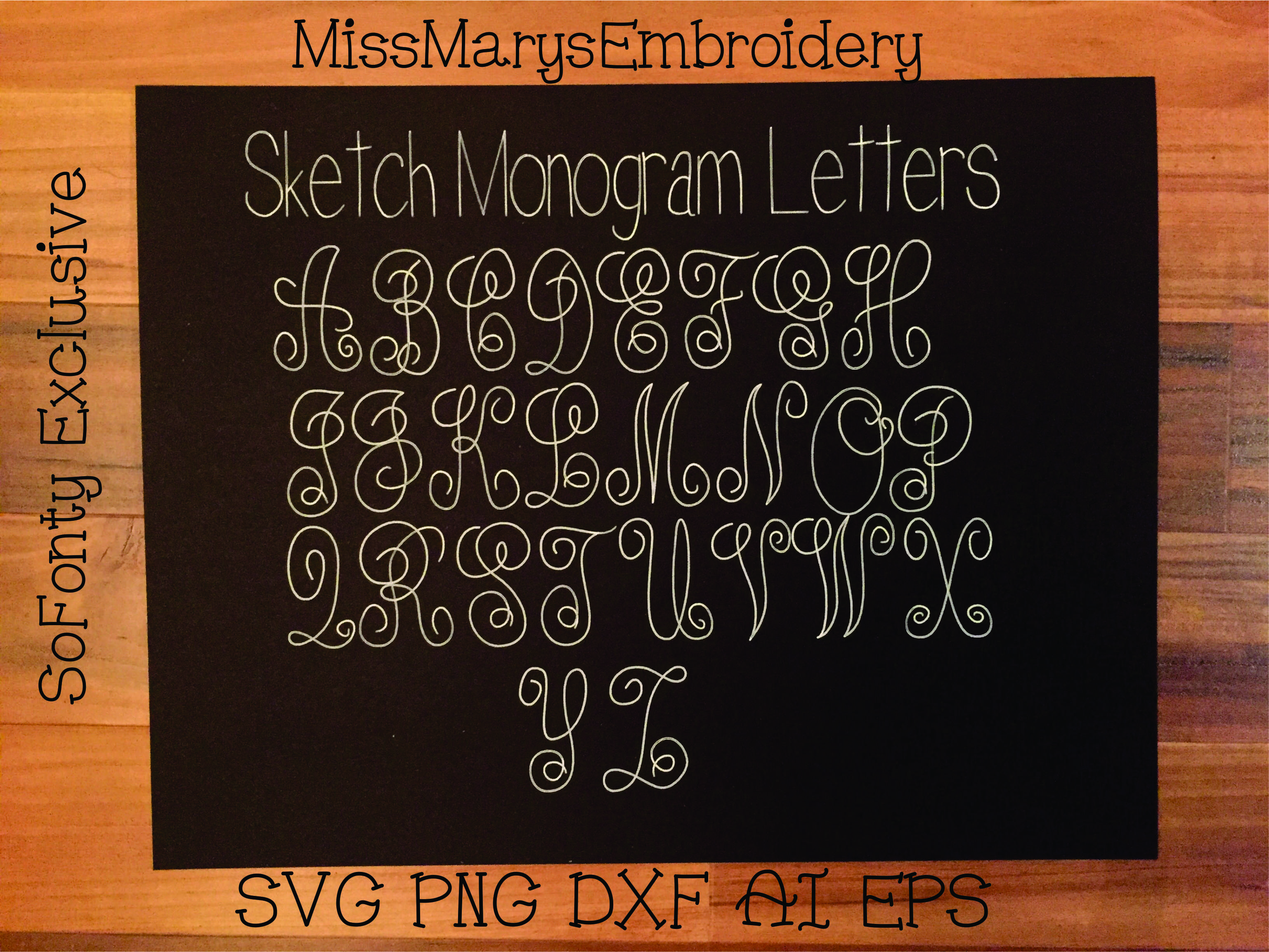 3075x2307 Monogram Sketch Letters - Monogram Sketch