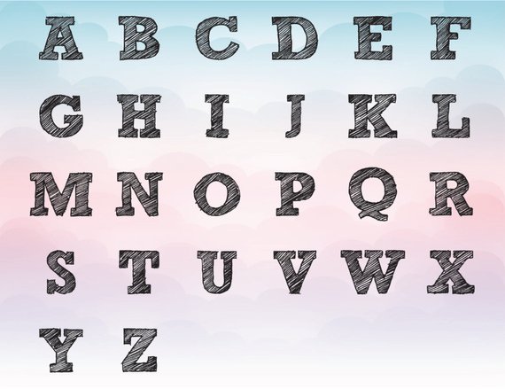 570x439 Sketch Font Handwriting Digital Font Svg Monogram Sketch Etsy - Monogram Sketch