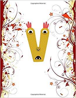 260x335 V Kids Drawing Book Alphabet Animal Monster Design Monogram - Monogram Sketch