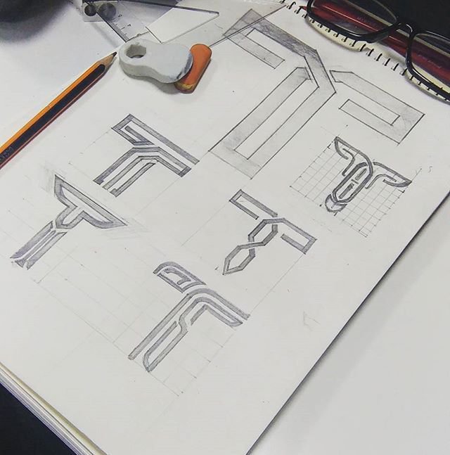 640x647 Zanikdesign On Twitter Sketching The T Letter Monogram - Monogram Sketch