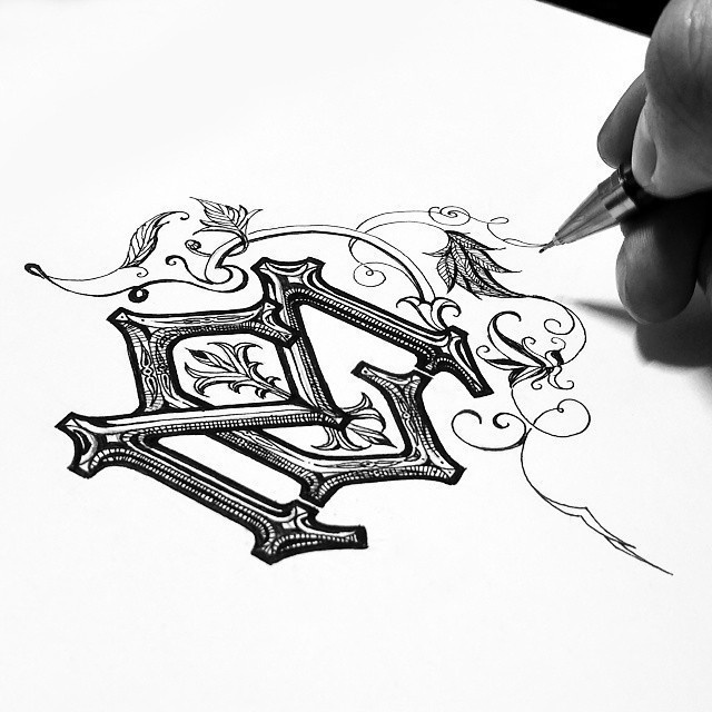 640x640 Best Kidon Bae Monogram Lettering Typography Images On Designspiration - Monogram Sketch