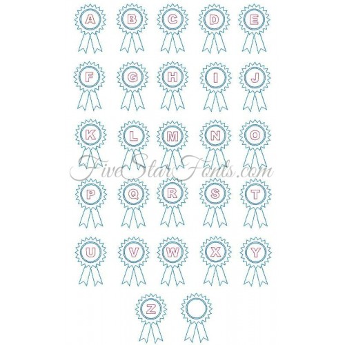 500x500 Blue Ribbon Monogram Sketch + Bonus Vintage Designs - Monogram Sketch