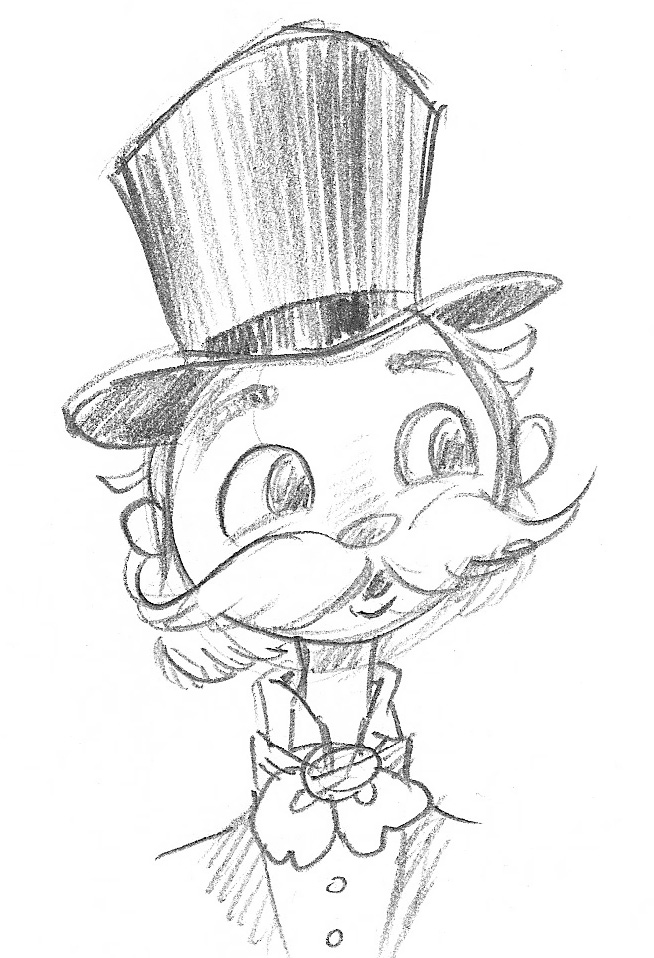 654x958 Mike R. Baker I Like To - Monopoly Sketch