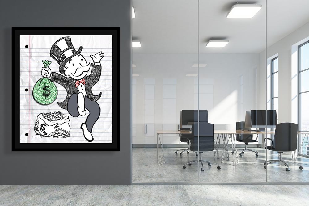 1000x667 Take The Money And Run Monopoly Sketch Oil Pastel De La Nuez - Monopoly Sketch