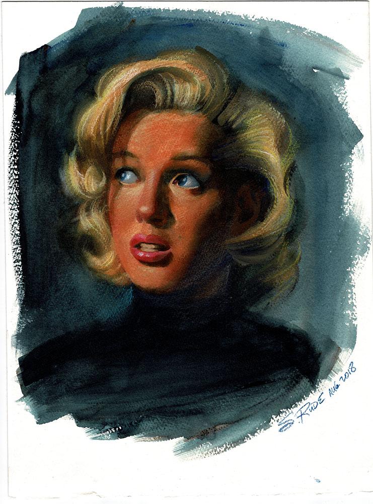 741x1000 Marilyn Monroe Portrait Daily Sketch Steve Rude Art - Monroe Sketch