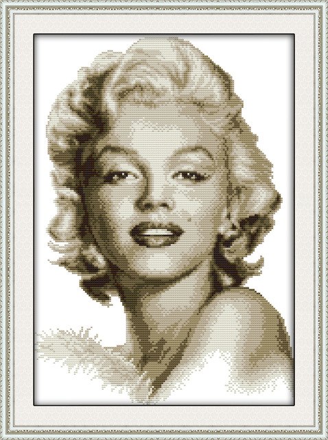 478x640 The Sketch Of Marilyn Monroe Home Decor Canvas Cross Stitch Kits - Monroe Sketch
