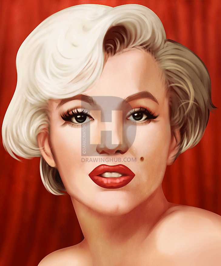 729x877 How To Draw Marilyn Monroe Easy, Step By Step, Drawing Guide, By - Monroe Sketch
