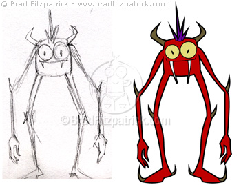 350x268 Monster Limbs - Monster Cartoon Sketch