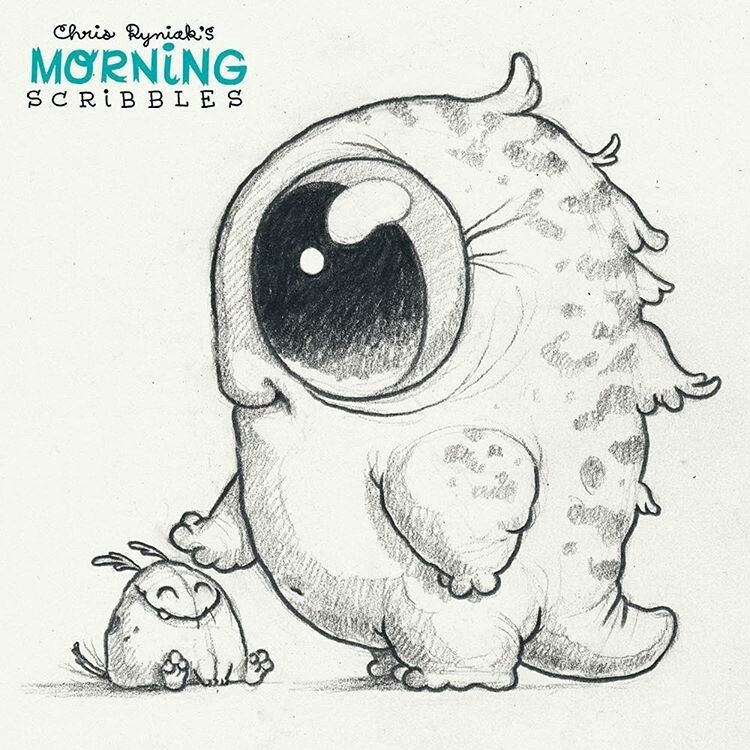 750x750 Pin By Ashley Morris On Morning Scribbles Monsters - Monster Cartoon Sketch
