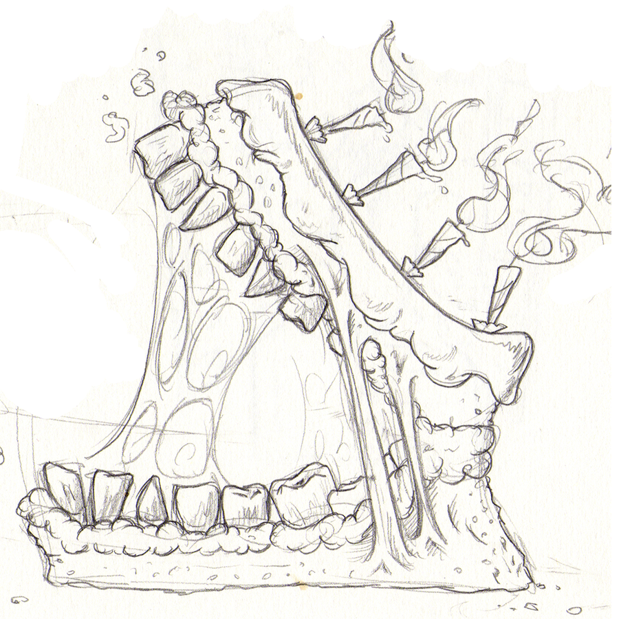 900x900 Cake Monster Sketch By Zones Productions - Monster Cartoon Sketch