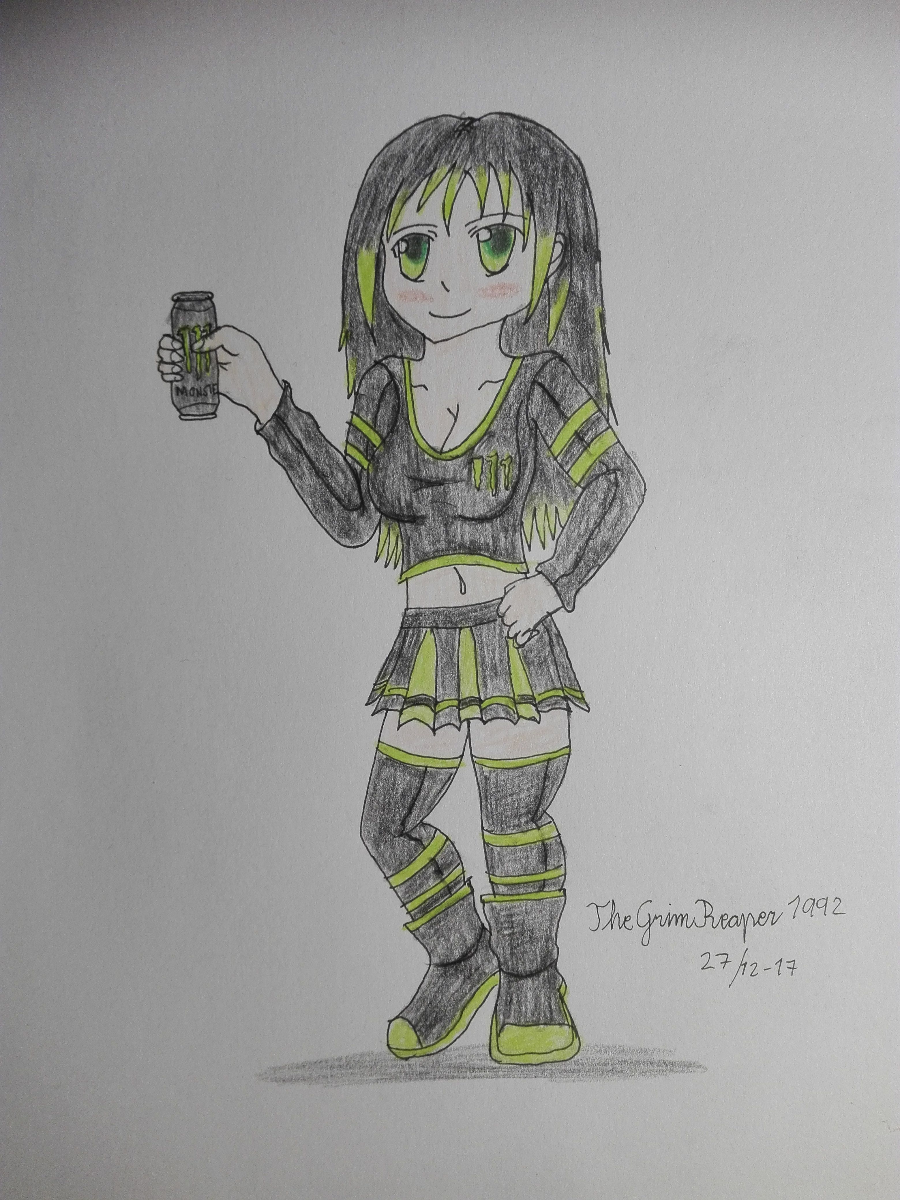 3120x4160 My Oc Monster Energy Girl. My Drawings And Fan Drawings - Monster Energy Sketch