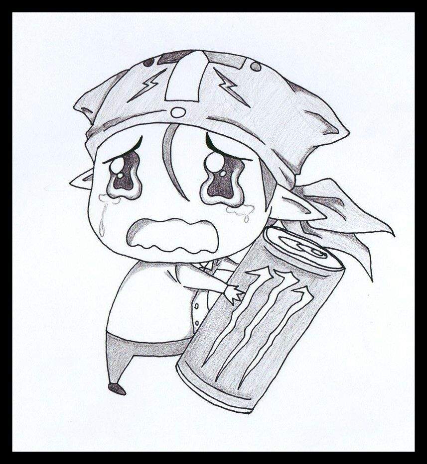 857x933 Chibi Oc Holding A Monster Drink Anime Amino - Monster Energy Sketch