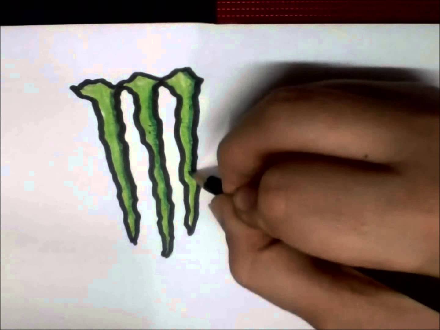 1440x1080 Drawing Monster Energy Drink Logo - Monster Energy Sketch