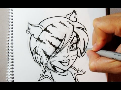 480x360 How To Draw Toralei From Monster High Step By Step - Monster High Sketches