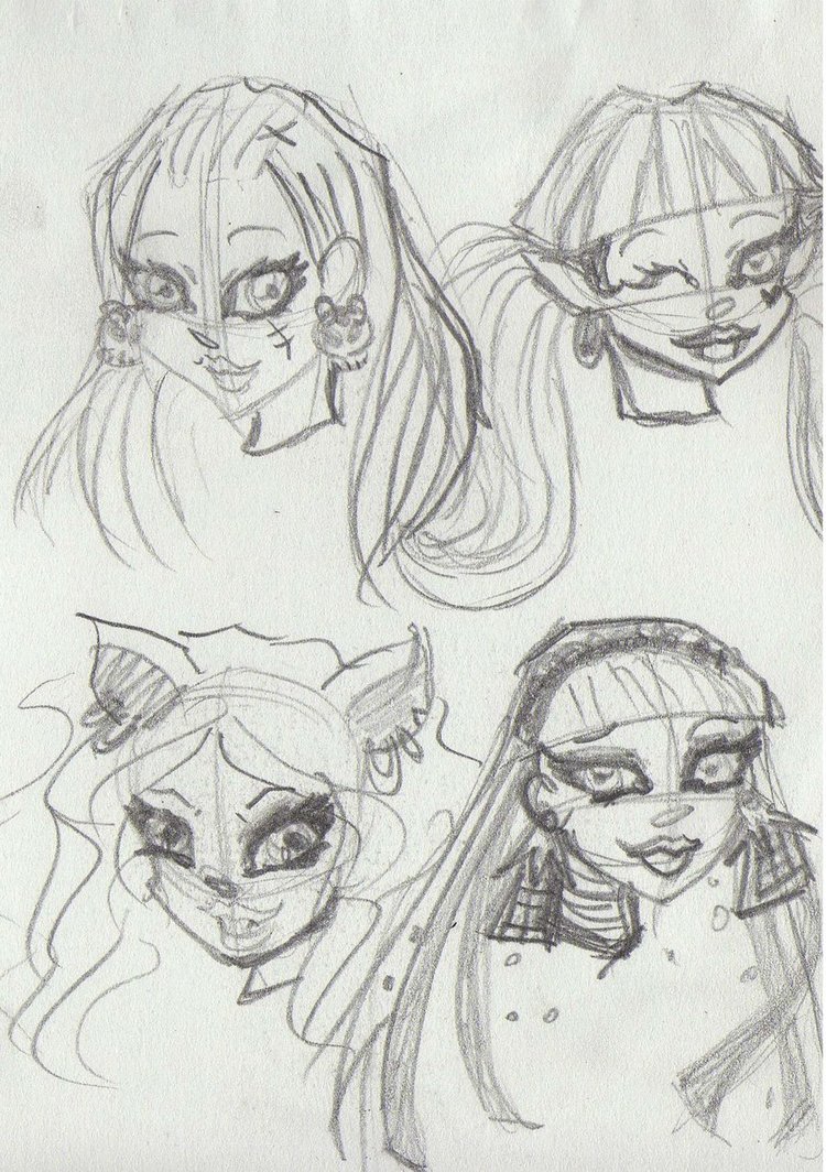 750x1064 Monster High Sketches By Sweetabril - Monster High Sketches