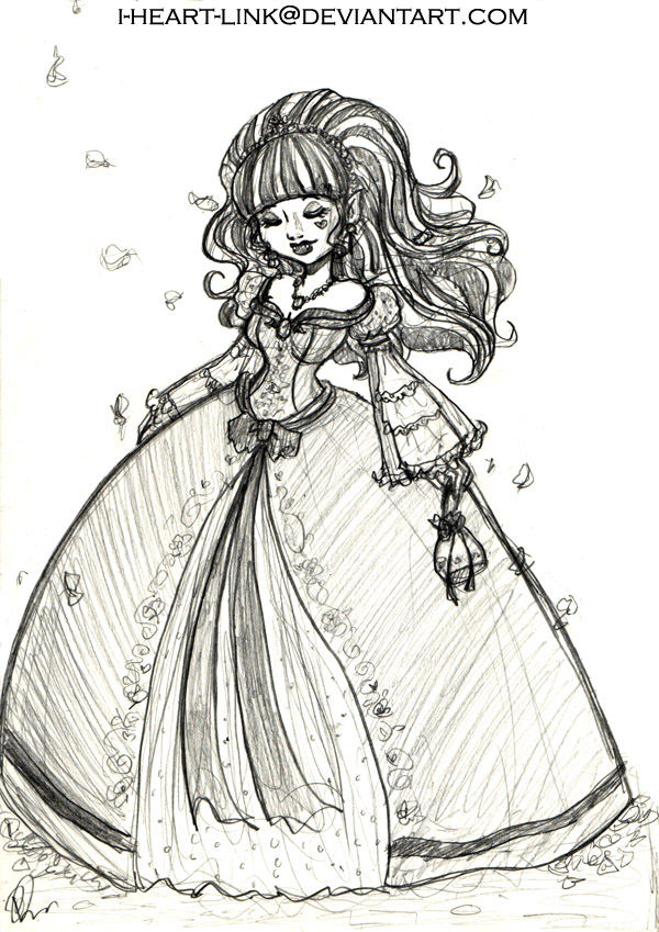600x849 Monster High Vamp Ballgown By I Heart Link - Monster High Sketches