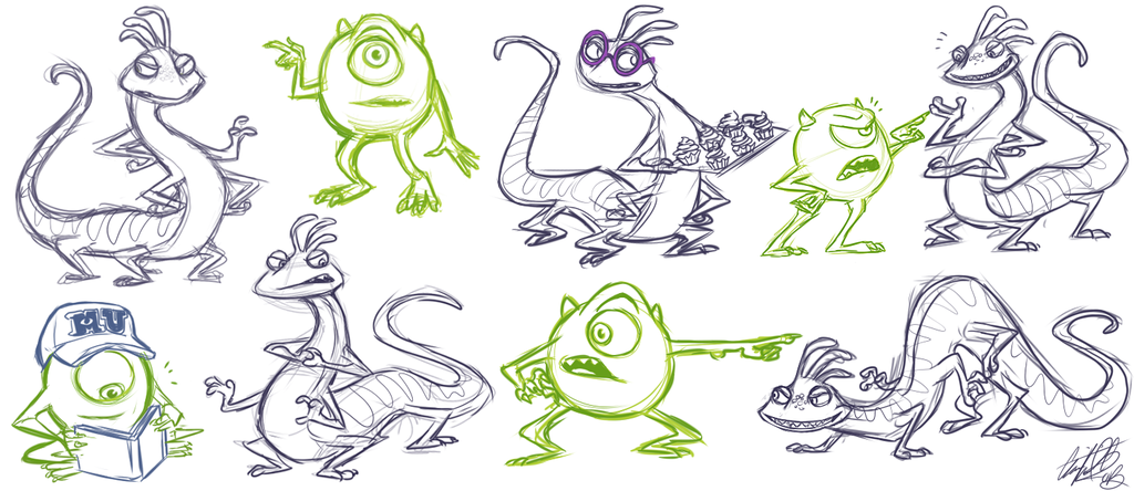 1024x444 Monster Sketches By Nillakiwi - Monster Inc Sketch