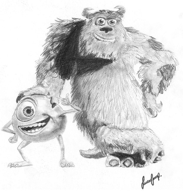 621x648 Monsters Inc. Drawing Decamposportfolio - Monster Inc Sketch