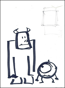 220x300 Oscar Flashback Monsters, Inc. Pixar Talk - Monster Inc Sketch