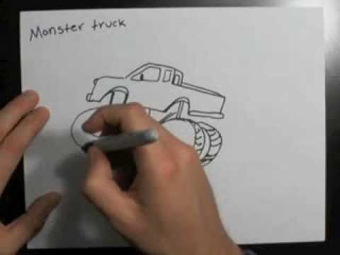 480x360 How To Draw A Monster Truck Drawing Ideas - Monster Truck Sketch