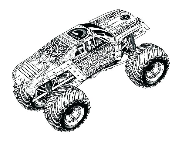 600x480 Monster Jam Coloring Pages Free Blaze Truck Colouring Trucks To - Monster Truck Sketch
