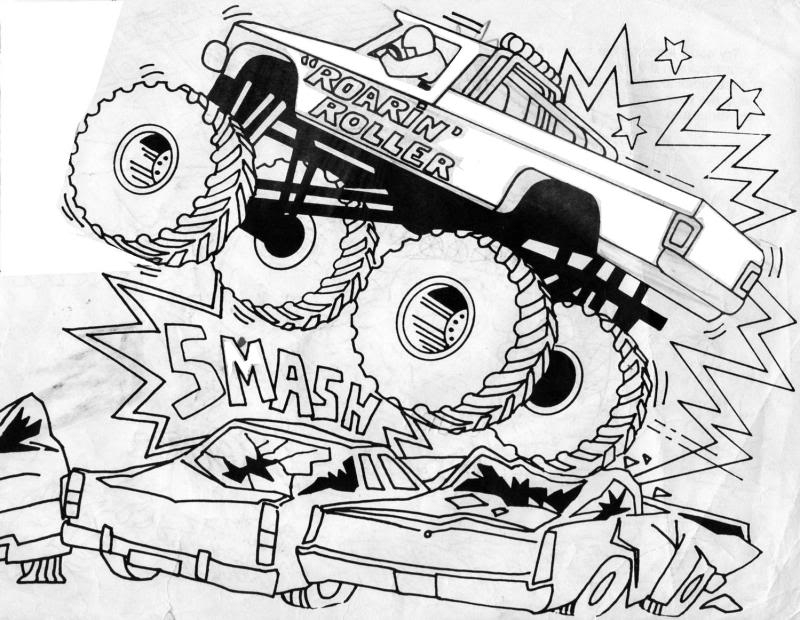 800x620 Monster Truck Coloring - Monster Truck Sketch