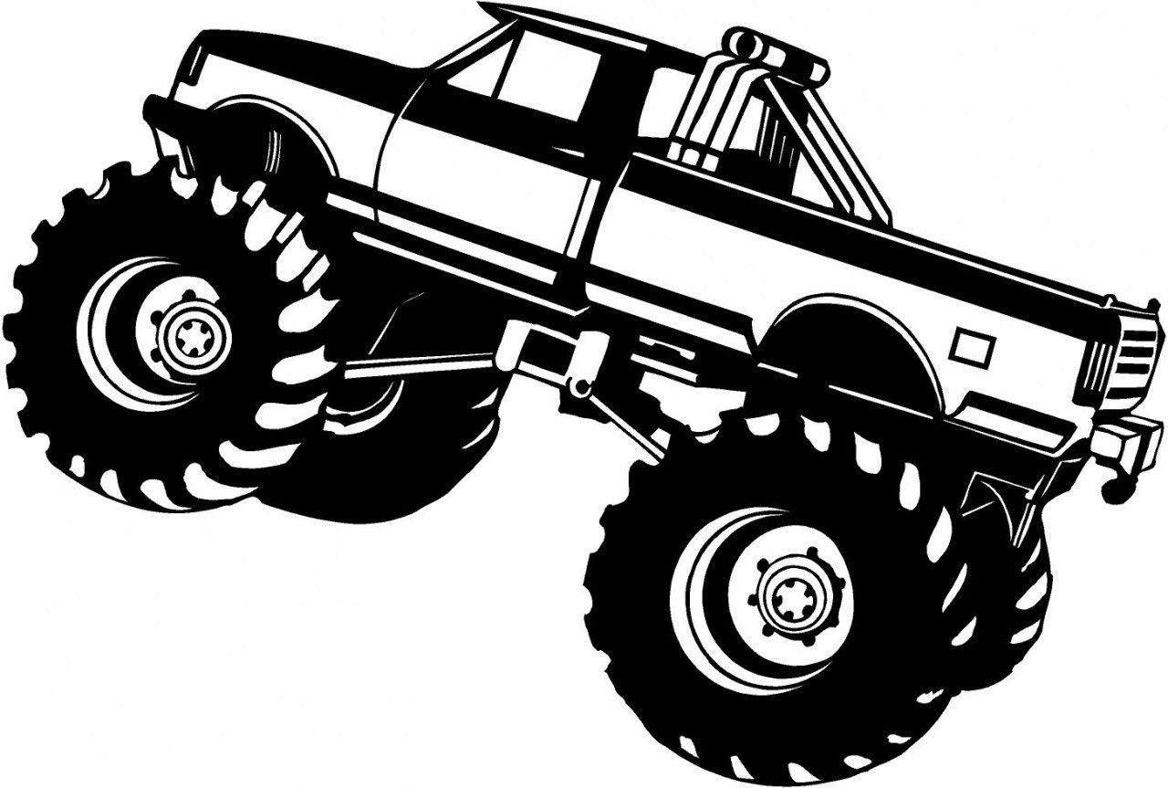 1280x863 Stylish Idea Monster Truck Outline Icon Four Wheel Drive Stock - Monster Truck Sketch