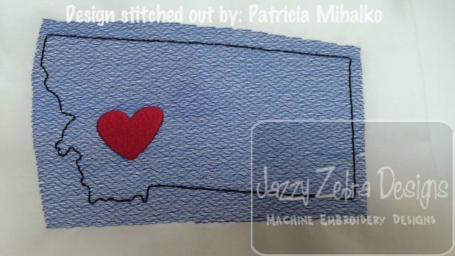 640x360 Montana State Sketch Embroidery Design - Montana Sketch