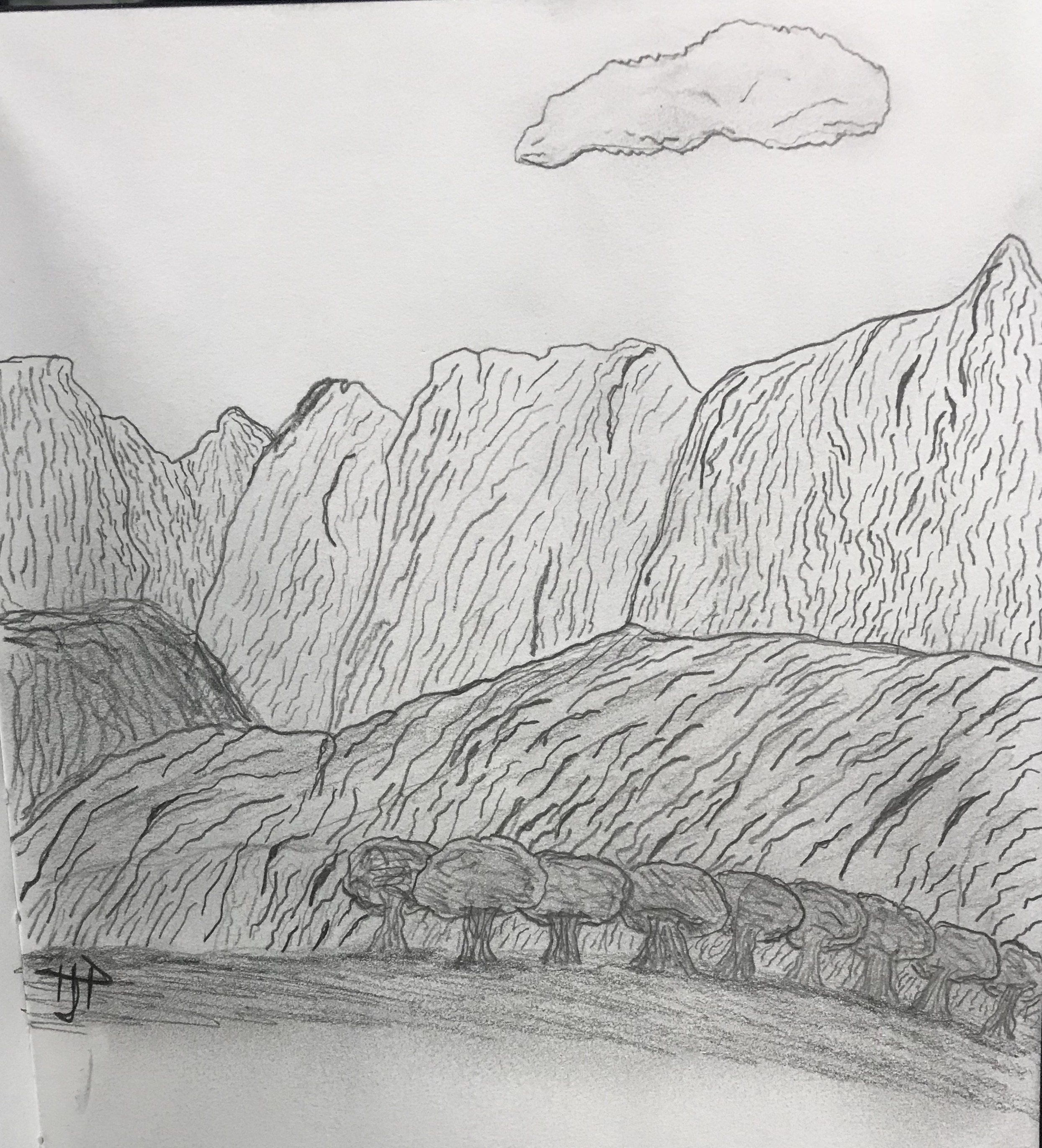 2489x2743 Sketch Montana Mountains - Montana Sketch