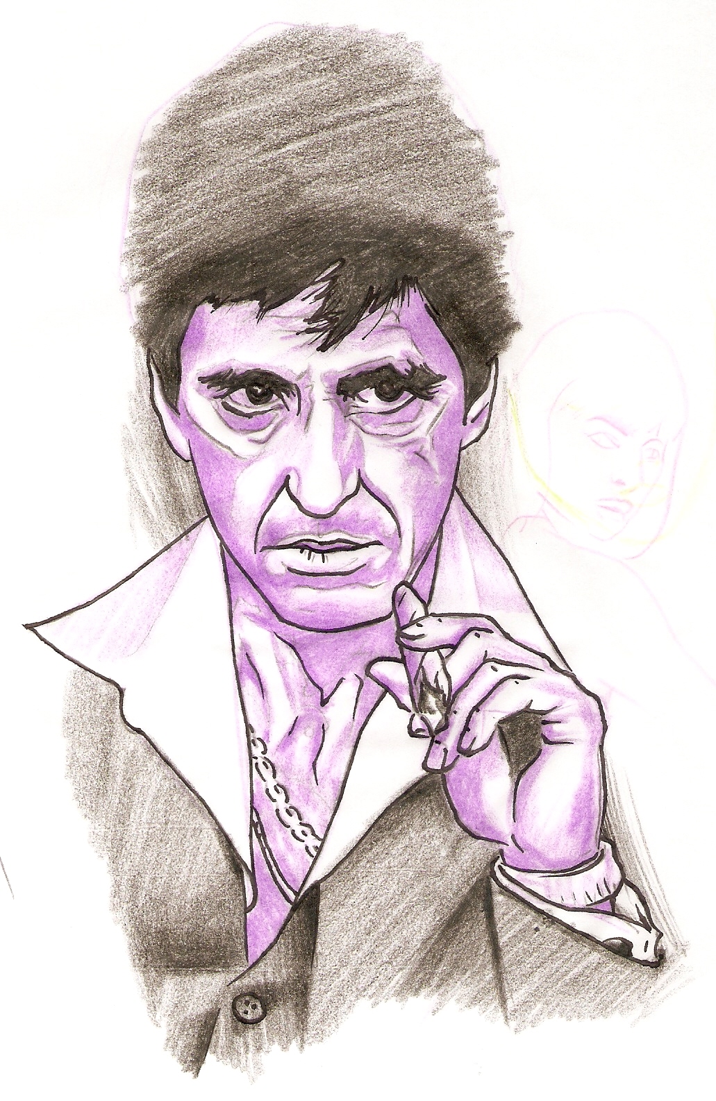 1031x1586 Tony Montana Sketch Sas Ink - Montana Sketch