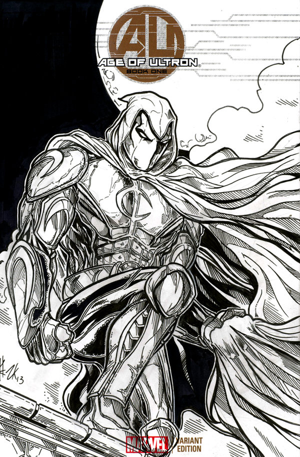 600x915 Moon Knight Sketch Cover By Elvinhernandez - Moon Knight Sketch