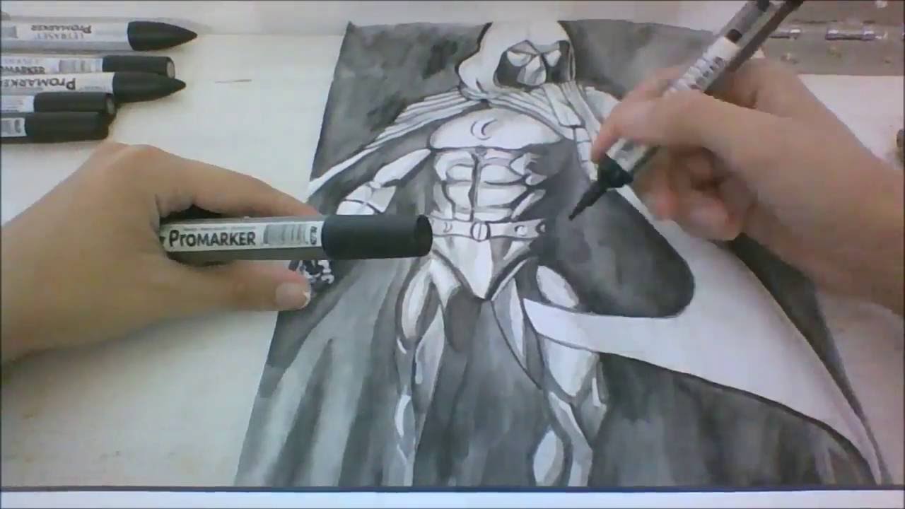 1280x720 Speed Drawing Moon Knight - Moon Knight Sketch