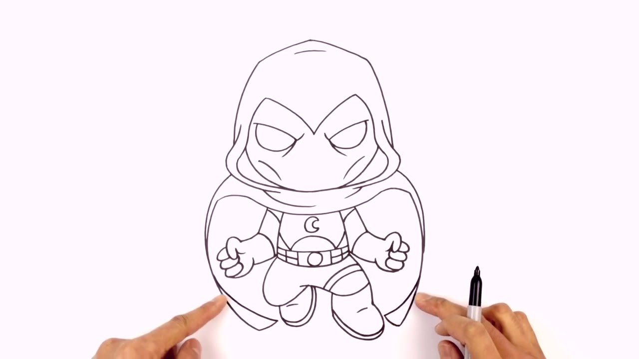 1280x720 How To Draw Moon Knight Marvel Comics - Moon Knight Sketch