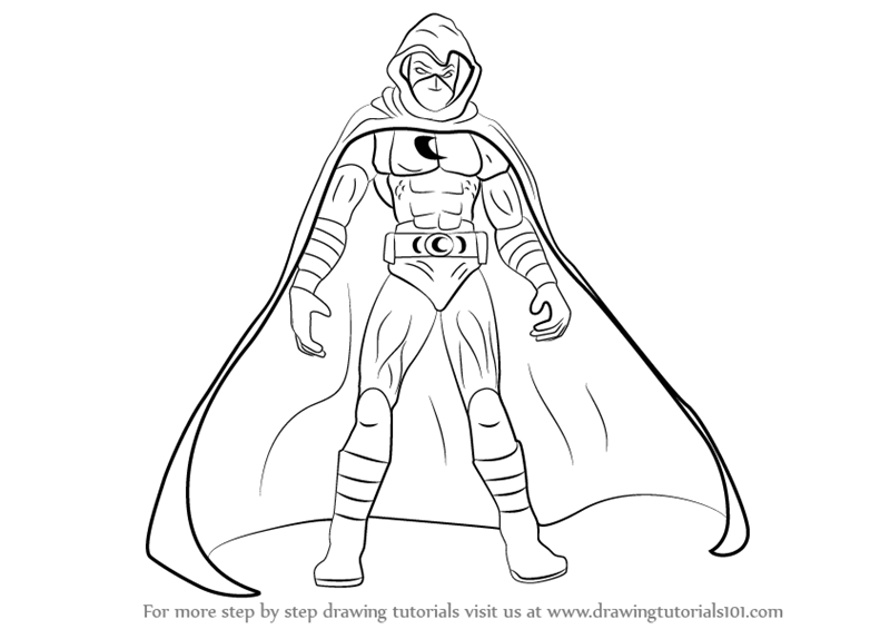 800x565 Learn How To Draw Moon Knight (Moon Knight) Step By Step Drawing - Moon Knight Sketch