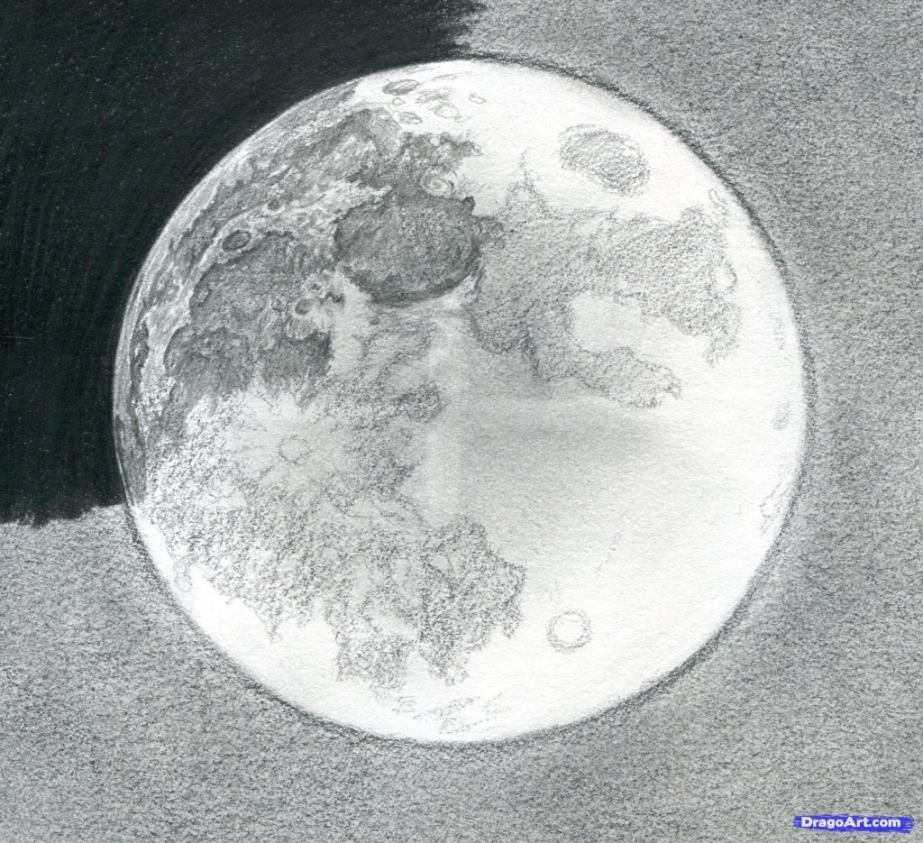 Pencil Drawing Moon