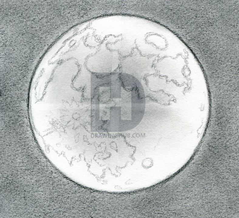 787x720 How To Draw The Moon, Step By Step, Drawing Guide, By Finalprodigy - Moon Sketch