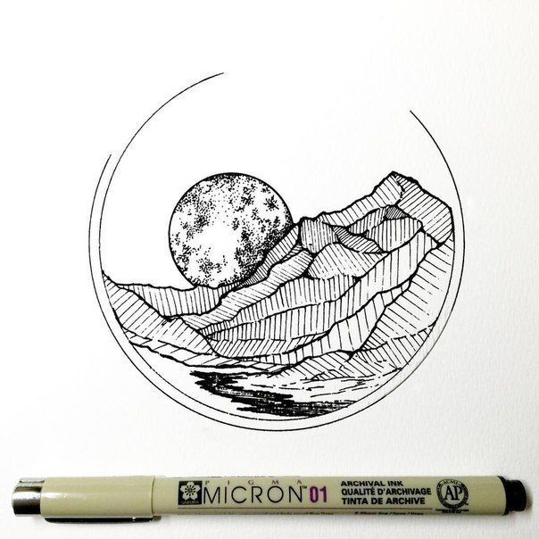 604x604 Novosti Art Drawings, Art And Pen Art - Moon Sketch